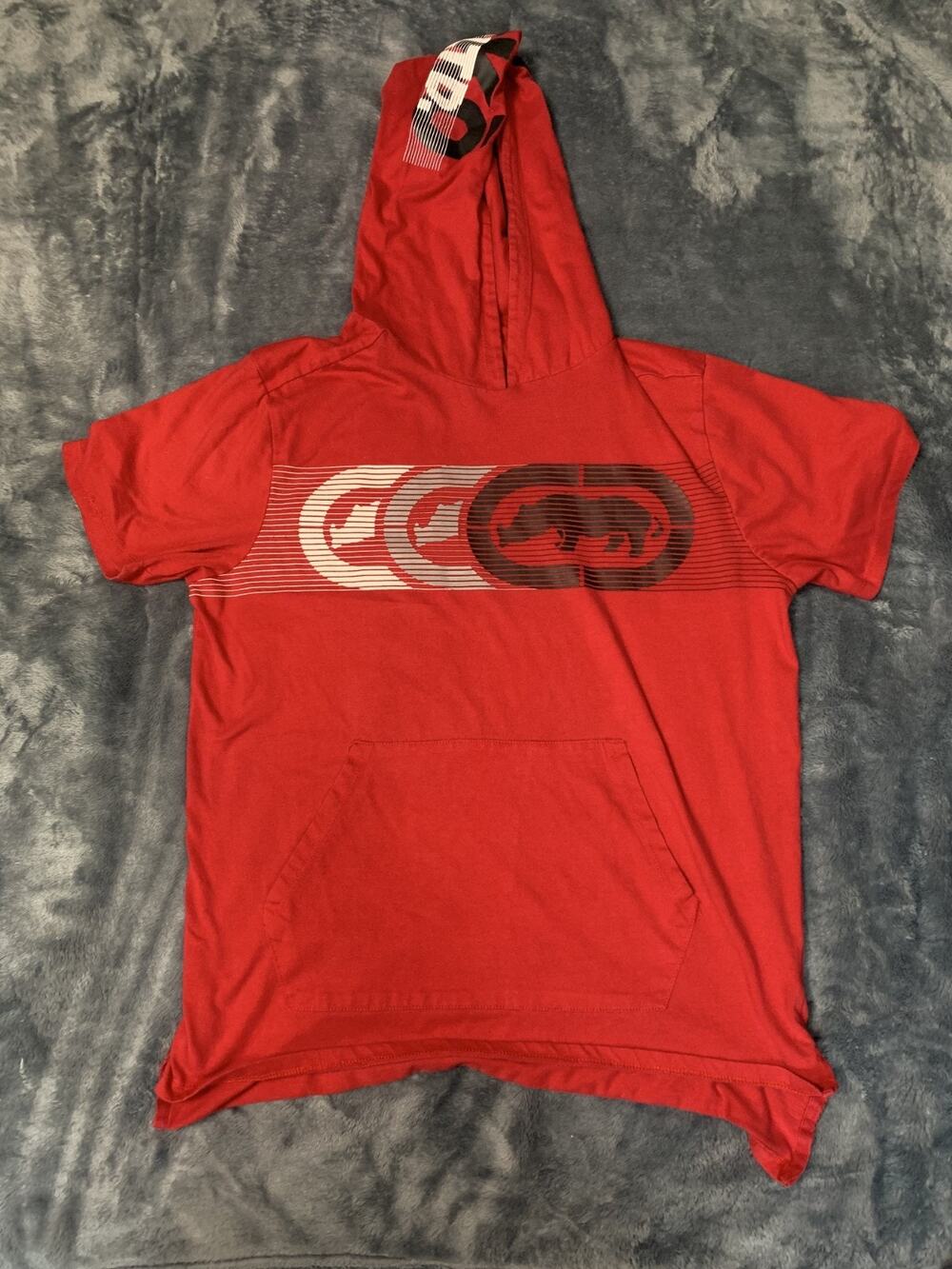 ECKO UNLTD Men’s hoodie Size L Red short sleeve hoodie sweatshirt size L